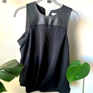 HELMUT LANG blouse, leather and suede, size M hits at waist, fits like a S